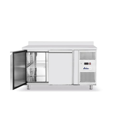 Arktic Double Door Freezer Table with Splashback 280 L, from -22 °C to -18 °C, Side-Mounted Compressor Arktic Double Door Freezer Table with Splashback 280 L, from -22 °C to -18 °C, Side-Mounted Compressor