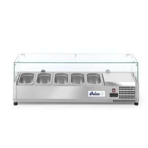 Arktic Top unit for storing ingredients 5x 1/4 GN, 180 W, from 0 to 8°C with Tempered Glass Display Arktic Top unit for storing ingredients 5x 1/4 GN, 180 W, from 0 to 8°C with Tempered Glass Display