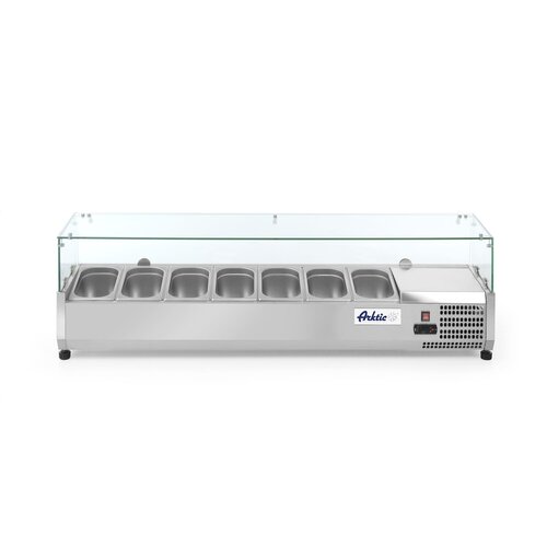 Arktic Nadstawa chłodnicza do przechowywania składników 7x 1/4 GN, 180 W, od 0 do 8°C z witryną ze szkła hartowanego Arktic Nadstawa chłodnicza do przechowywania składników 7x 1/4 GN, 180 W, od 0 do 8°C z witryną ze szkła hartowanego