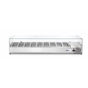 Arktic Top unit for storing ingredients 9x 1/3 GN, 180 W, from 0 to 8°C with Tempered Glass Display