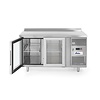 Arktic Double Door Refrigerated Table with Splashback 280 L, from 2 °C to 8 °C, Side-Mounted Compressor
