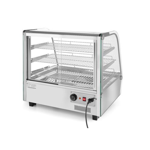 Hendi Nablatowa witryna grzewcza na pizze 120 L, 3-poziomowa, 1,10 kW, od 30 do 90 °C, z szybą giętą, srebrna Hendi Nablatowa witryna grzewcza na pizze 120 L, 3-poziomowa, 1,10 kW, od 30 do 90 °C, z szybą giętą, srebrna