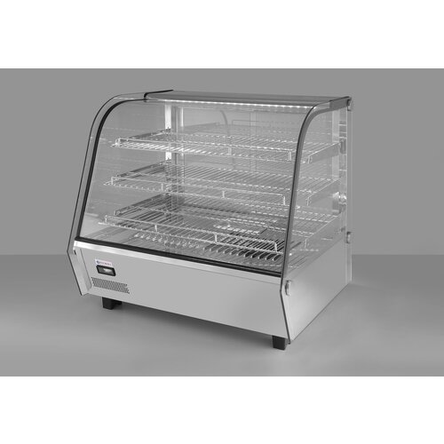 Hendi Nablatowa witryna grzewcza na pizze 120 L, 3-poziomowa, 1,10 kW, od 30 do 90 °C, z szybą giętą, srebrna Hendi Nablatowa witryna grzewcza na pizze 120 L, 3-poziomowa, 1,10 kW, od 30 do 90 °C, z szybą giętą, srebrna