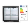 Arktic Double Sliding Doors Back Bar Cooler 228 L, from 2 °C to 10 °C, Black