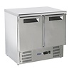 Arktic Double Door Refrigerated Table 247 L, from 2 °C to 8 °C, Bottom-Mounted Compressor