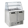 Arktic 2-doors Salad Prep Table 2x 1/1 GN + 3x 1/6 GN with Glass Top Unit, 247 L, 2°C to 8°C, Bottom-Mounted Compressor Arktic 2-doors Salad Prep Table 2x 1/1 GN + 3x 1/6 GN with Glass Top Unit, 247 L, 2°C to 8°C, Bottom-Mounted Compressor
