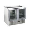 Arktic 2-doors Salad Prep Table with Polyethylene Cutting Board, 2x 1/1 GN + 3x 1/6 GN, 247 L with glazed doors, 2 °C to 8 °C, Bottom-Mounted Compressor Arktic 2-doors Salad Prep Table with Polyethylene Cutting Board, 2x 1/1 GN + 3x 1/6 GN, 247 L with glazed doors, 2 °C to 8 °C, Bottom-Mounted Compressor