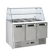 Arktic 3-doors Salad Prep Table 2x 1/1 GN, 3x 1/6 GN with Glass Top Unit, 368, 2 °C to 8 °C, Bottom-Mounted Compressor