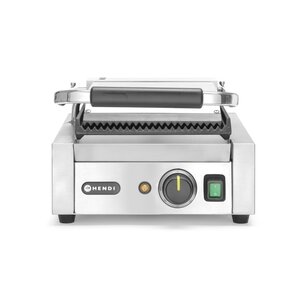 Hendi Single Cast Iron Contact Grill, Grooved Grill Plate, 220 x 230 mm, 1,8 kW Hendi Single Cast Iron Contact Grill, Grooved Grill Plate, 220 x 230 mm, 1,8 kW