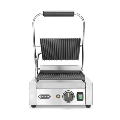 Hendi Single Cast Iron Contact Grill, Grooved Grill Plate, 220 x 230 mm, 1,8 kW Hendi Single Cast Iron Contact Grill, Grooved Grill Plate, 220 x 230 mm, 1,8 kW