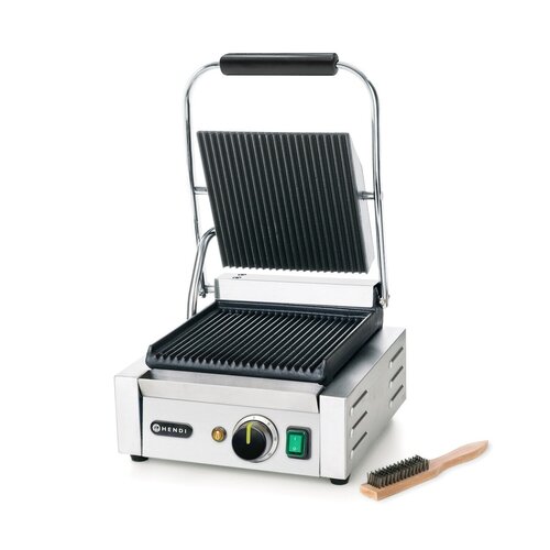 Hendi Single Cast Iron Contact Grill, Grooved Grill Plate, 220 x 230 mm, 1,8 kW Hendi Single Cast Iron Contact Grill, Grooved Grill Plate, 220 x 230 mm, 1,8 kW