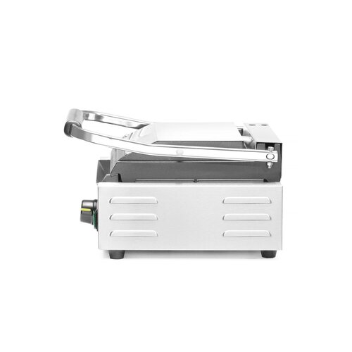 Hendi Single Cast Iron Contact Grill, Smooth Bottom Plate, Top Grooved, 220 x 230 mm, 1,8 kW Hendi Single Cast Iron Contact Grill, Smooth Bottom Plate, Top Grooved, 220 x 230 mm, 1,8 kW