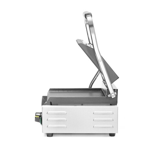 Hendi Single Cast Iron Contact Grill, Smooth Bottom Plate, Top Grooved, 220 x 230 mm, 1,8 kW Hendi Single Cast Iron Contact Grill, Smooth Bottom Plate, Top Grooved, 220 x 230 mm, 1,8 kW