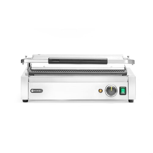 Hendi Grill kontaktowy Panini XL, żeliwny, płyta ryflowana 2,7 kW, 230V, 548x415x(h)210mm Hendi Grill kontaktowy Panini XL, żeliwny, płyta ryflowana 2,7 kW, 230V, 548x415x(h)210mm