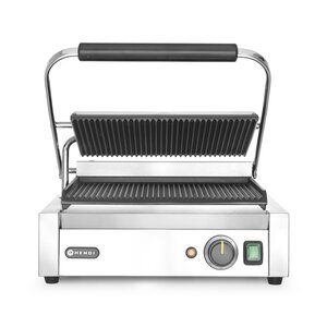 Hendi Single Cast Iron Contact Grill, Grooved Grill Plate, 340 x 230 mm, 2,2 kW Hendi Single Cast Iron Contact Grill, Grooved Grill Plate, 340 x 230 mm, 2,2 kW