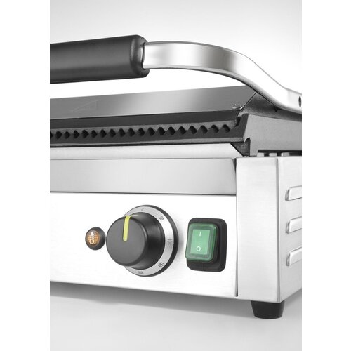 Hendi Single Cast Iron Contact Grill, Grooved Grill Plate, 340 x 230 mm, 2,2 kW Hendi Single Cast Iron Contact Grill, Grooved Grill Plate, 340 x 230 mm, 2,2 kW