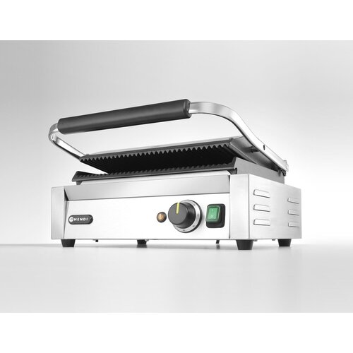 Hendi Single Cast Iron Contact Grill, Grooved Grill Plate, 340 x 230 mm, 2,2 kW Hendi Single Cast Iron Contact Grill, Grooved Grill Plate, 340 x 230 mm, 2,2 kW