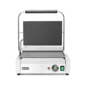 Hendi Single Cast Iron Contact Grill, Smooth Bottom Plate, Top Grooved, 340 x 230 mm, 2,2 kW Hendi Single Cast Iron Contact Grill, Smooth Bottom Plate, Top Grooved, 340 x 230 mm, 2,2 kW