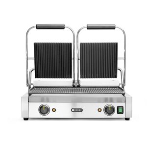 Hendi Grill kontaktowy podwójny żeliwny, płyta ryflowana, 475 x 230 mm, 3,6 kW Hendi Grill kontaktowy podwójny żeliwny, płyta ryflowana, 475 x 230 mm, 3,6 kW