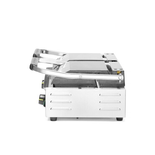 Hendi Double Cast Iron Contact Grill, 1/2 Smooth 1/2 Grooved Plate, 475 x 230 mm, 3,6 kW Hendi Double Cast Iron Contact Grill, 1/2 Smooth 1/2 Grooved Plate, 475 x 230 mm, 3,6 kW