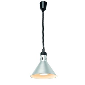 Hendi Lampa do podgrzewania potraw - wisząca, stożkowa, średnica 275x(H)250 mm, srebrna Hendi Lampa do podgrzewania potraw - wisząca, stożkowa, średnica 275x(H)250 mm, srebrna