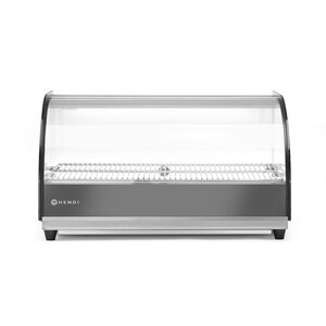 Hendi Countertop Heating Display 0,40 kW, to 85 °C, with Bent Glass, Black