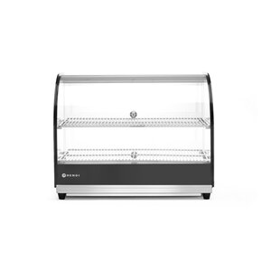Hendi Countertop Heating Display 2-Level, 0,40 kW, to 85 °C, with Bent Glass, Black