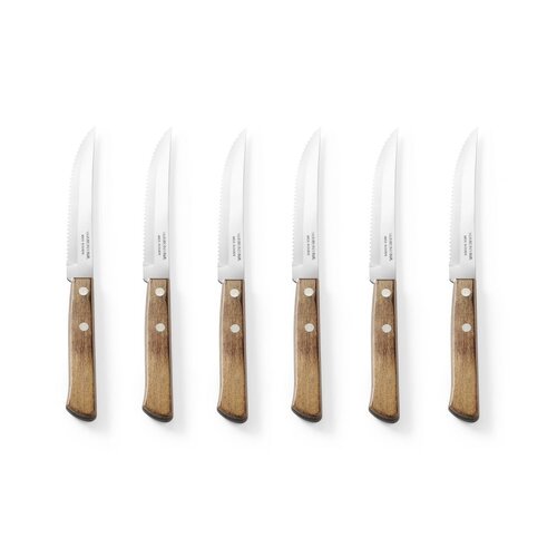 Tramontina Zestaw noży do steków/pizzy, blister, 6szt., linia Churrasco, ciemny brąz Tramontina Zestaw noży do steków/pizzy, blister, 6szt., linia Churrasco, ciemny brąz