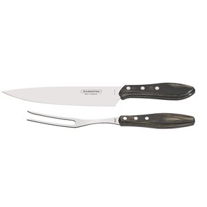 Tramontina 2-piece meat set, Churrasco line, dark brown