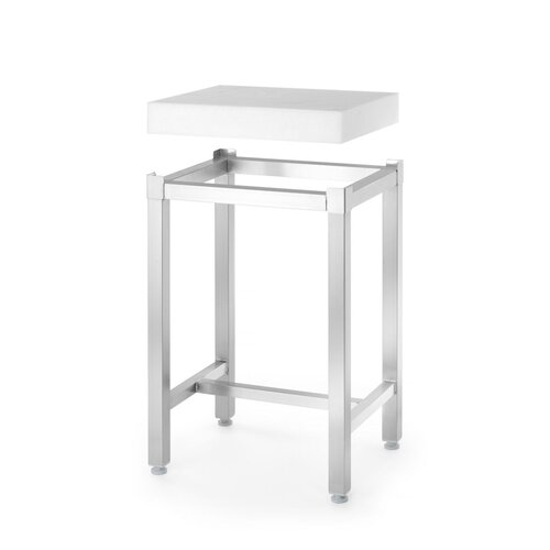 Hendi Butcher block made of polyethylene with a stainless steel base, dim. 500x400x (H) 830 mm
