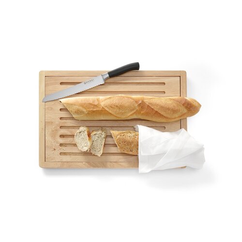 Hendi Deska do krojenia pieczywa z drewna bukowego 322 x 475 mm beżowa z wycięciem Hendi Deska do krojenia pieczywa z drewna bukowego 322 x 475 mm beżowa z wycięciem