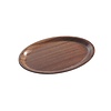 Hendi Wood Oval Non-Slip Serving Tray 265 x 200 mm Brown