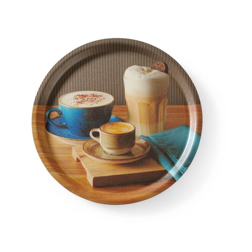 Hendi Taca do serwowania antypoślizgowa, z nadrukiem tasty coffee ø380x(h)15mm Hendi Taca do serwowania antypoślizgowa, z nadrukiem tasty coffee ø380x(h)15mm