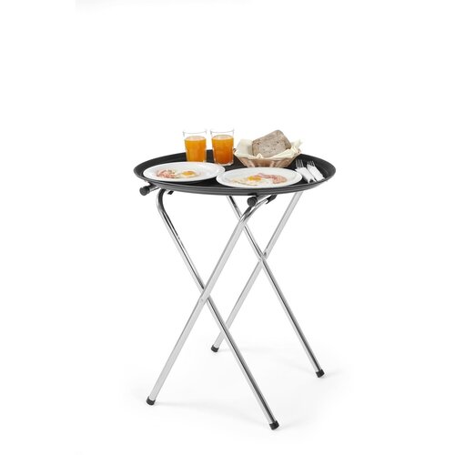 Hendi Antypoślizgowa owalna taca do serwowania 600 x 735 mm z poliestru, czarna