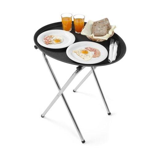 Hendi Antypoślizgowa owalna taca do serwowania 600 x 735 mm z poliestru, czarna