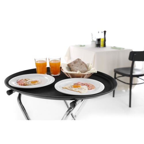 Hendi Antypoślizgowa owalna taca do serwowania 600 x 735 mm z poliestru, czarna