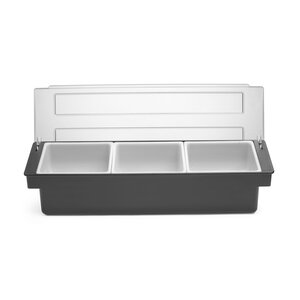 BarUp Pojemnik barmański na dodatki do drinków - 3 wkłady czarny, 480x150x(h)100mm BarUp Pojemnik barmański na dodatki do drinków - 3 wkłady czarny, 480x150x(h)100mm