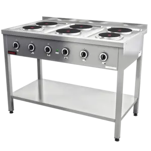 XXLselect Kuchnia elektryczna z 6 płytami grzewczymi na podstawie szkieletowej, 16 kW XXLselect Kuchnia elektryczna z 6 płytami grzewczymi na podstawie szkieletowej, 16 kW