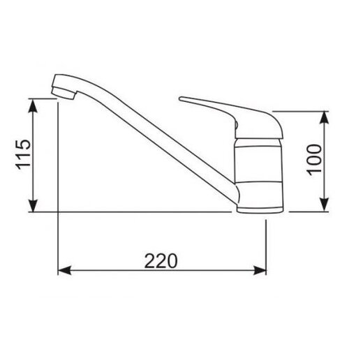 XXLselect Bateria zlewozmywakowa chromowana, stojąca jednouchwytowa z obrotową wylewką 220 mm, wysokość 100 mm XXLselect Bateria zlewozmywakowa chromowana, stojąca jednouchwytowa z obrotową wylewką 220 mm, wysokość 100 mm