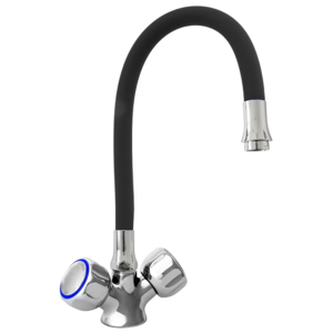 XXLselect Double Handle Two Hole Deck Mounted Kitchen Faucet with Flexible Spout max 530 mm in Various Colors - Copy - Copy - Copy