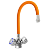 XXLselect Double Handle Two Hole Deck Mounted Kitchen Faucet with Flexible Spout max 530 mm in Various Colors - Copy