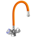 XXLselect Double Handle Two Hole Deck Mounted Kitchen Faucet with Flexible Spout max 530 mm in Various Colors - Copy