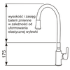 XXLselect Bateria zlewozmywakowa stojąca jednootworowa, jednouchwytowa z elastyczną wylewką o długości 530 mm, czerwona