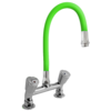 XXLselect Bateria zlewozmywakowa stojąca dwuootworowa z elastyczną wylewką o długości 530 mm, zielona XXLselect Bateria zlewozmywakowa stojąca dwuootworowa z elastyczną wylewką o długości 530 mm, zielona