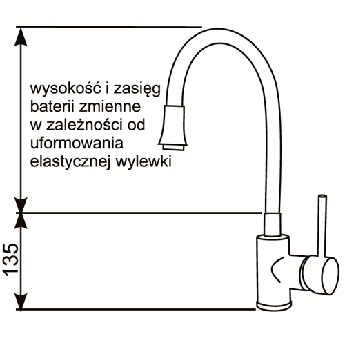 XXLselect Bateria zlewozmywakowa stojąca dwuootworowa z elastyczną wylewką o długości 530 mm, czarna XXLselect Bateria zlewozmywakowa stojąca dwuootworowa z elastyczną wylewką o długości 530 mm, czarna