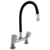 XXLselect Bateria zlewozmywakowa stojąca dwuootworowa z elastyczną wylewką o długości 530 mm, czarna