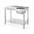 XXLselect Table with one sink with a shelf - screwed, dimensions 600x600x (H) 850 mm