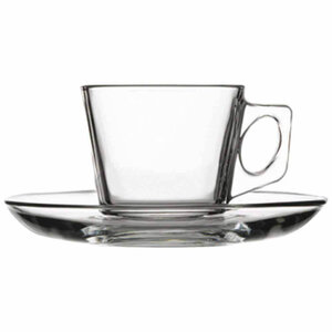 Pasabahce Filiżanka do espresso ze spodkiem 80 ml, transparentna (6 szt.) Pasabahce Filiżanka do espresso ze spodkiem 80 ml, transparentna (6 szt.)