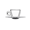 Bormioli Rocco Filiżanka do espresso ze spodkiem 80 ml, transparentna (2 szt.)
