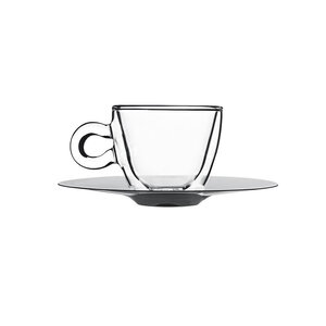 Bormioli Rocco Filiżanka do espresso ze spodkiem 80 ml, transparentna (2 szt.) Bormioli Rocco Filiżanka do espresso ze spodkiem 80 ml, transparentna (2 szt.)